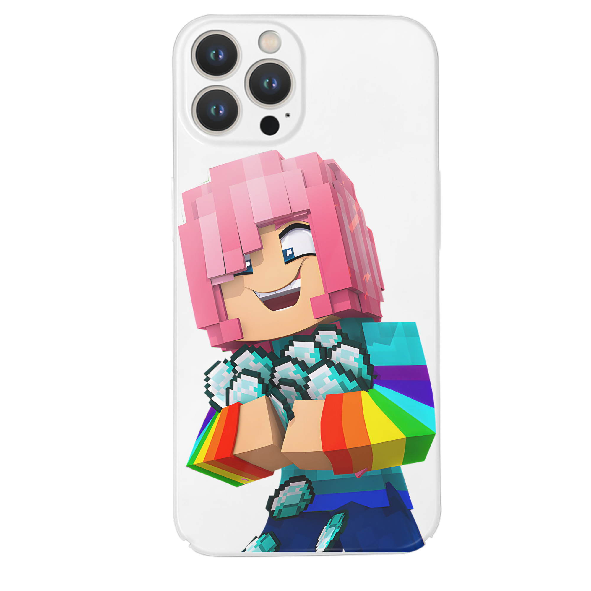 （画像用） マインクラフト ブロックの世界 Minecraft MC Block world 【iPhone 14シリーズ対応】ハードケース